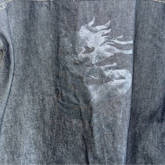 NWOT Southpole Japanese Dragon Vintage Jean Denim Jckt Y2K Hip Hop Grunge Sz XXL - Picture 7 of 13